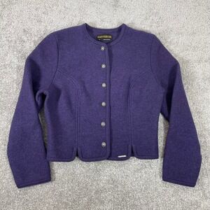 Geiger Boiled Wool Sweater Jacket Womens 32 Extra Small Austria Metal Button
